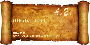 Alföldi Emil névjegykártya